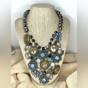 NWT Betsey Johnson 16” Lock & Key Statement Bib Necklace MSRP $165